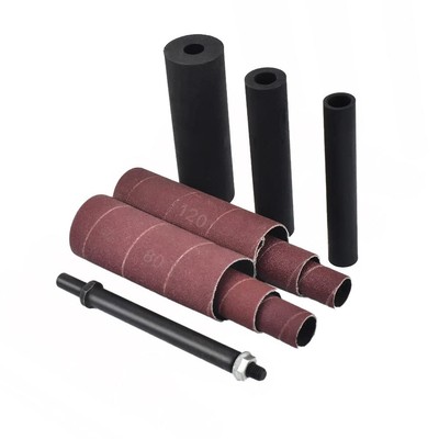 Spindle Sander Adaptor 4-1/2'' x 1/2'' with Rubber Sanding Drum Kit OD 3/4'', 1''...