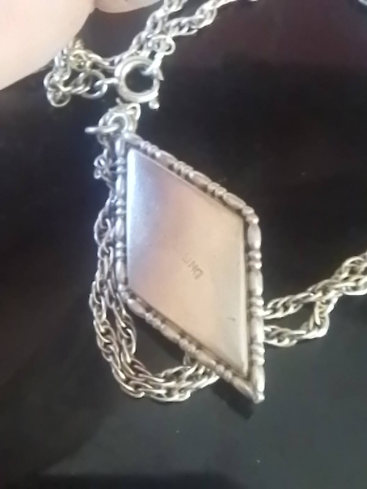 Solid Silver Vintage Butterfly Wings Pendent Neck… - image 4