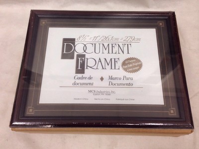 Document & Photo Wall Frame 8-1/2''X11 MCS 70182 Mahogany / Gold w/Mat 6-pcs *NEW