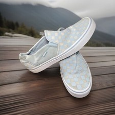 Scarpe Vans slip on a scacchi originali bianche e blu donna 9,5 #721356