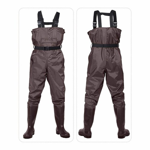Chest Wader for Men Women Fishing Hunting Nylon Bootfoot Waterproof with Boots - Picture 2 of 14