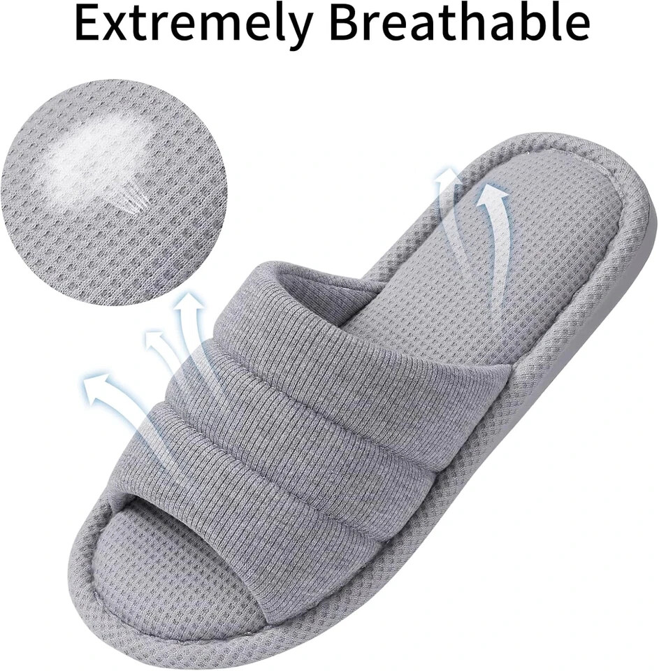 Summer House Slippers for Women Men Breathable Waffle Indoor  display picture 3