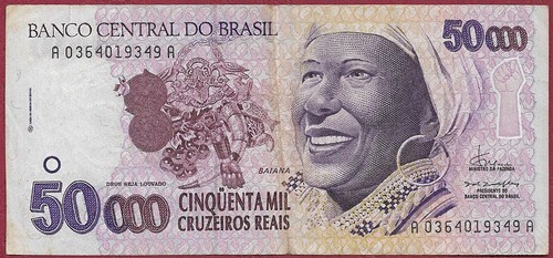 Brasilien/Brazil 50000 Cruzeiros (Reais) Bahiana P-242 (1993)