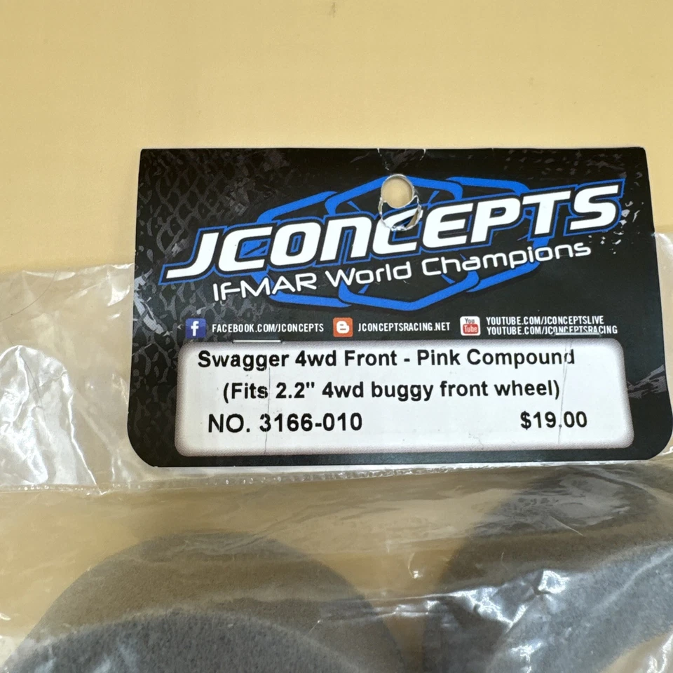 JConcepts 4WD Front Swagger Pink Compound Tires Inserts Fits 2.2" Buggy Front Wh - Image 2 of 4