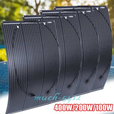 400W 200W 100W Mono Flexible Solar Panel Power Station RV Battery Boat Off-grid 