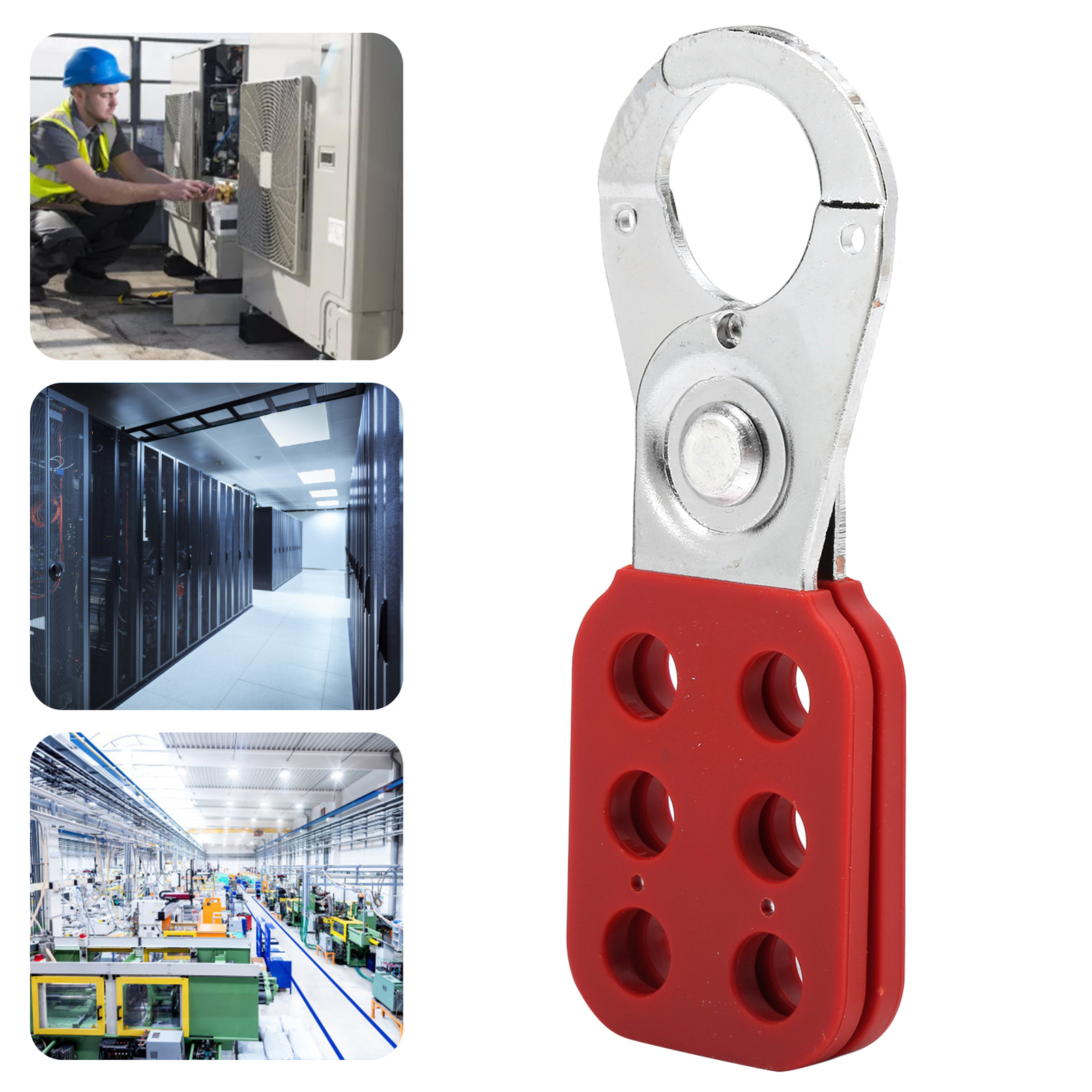 1in Jaw Lockout Hasp Safety Tagout For Padlock Plastic Insulated Snap ...