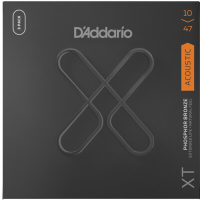 D'Addario XTAPB1047-3P Phosphor Bronze Akustiksaiten X-Light 10-47 - 3 Packungen