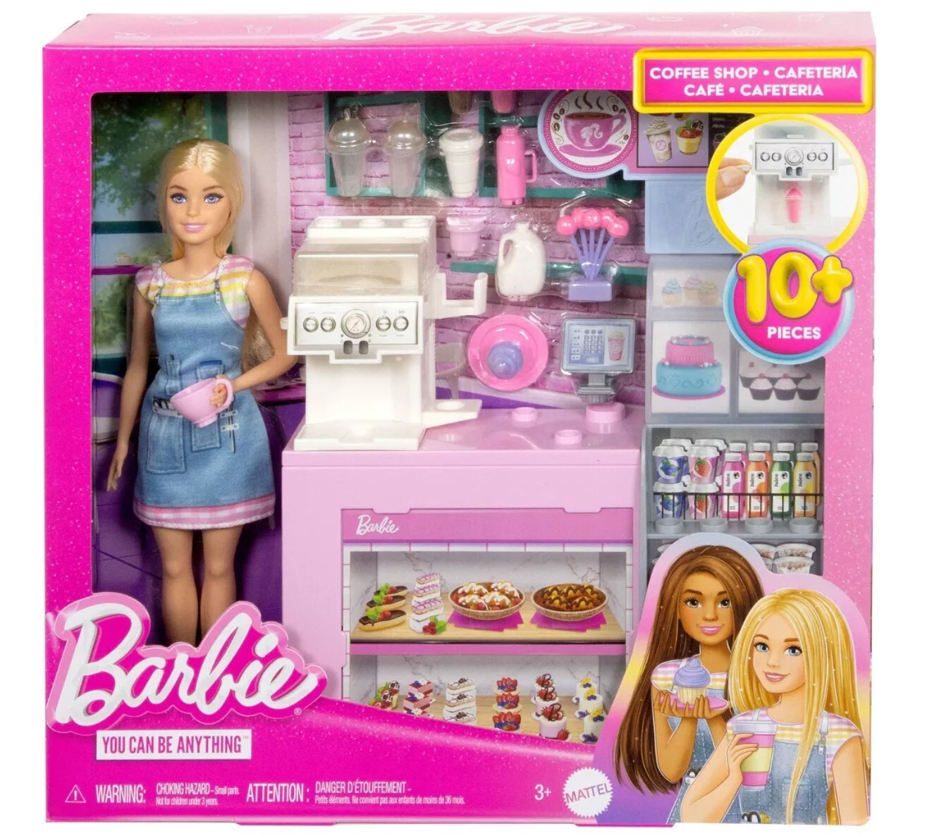 Barbie Coffee Shop Playset with Barista Doll and Coffee Maker