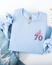 Embroidered disneyland 70th anniversay sweatshirt, disneyland 70th shirt