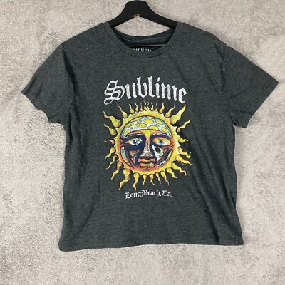 Sublime T-Shirt Womens XL Gray Logo Stamp Sun Soft Graphics Print Short Sleeve