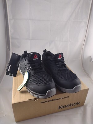 Reebok Work Sublite Cushion Alloy Safety Toe Black Male 6 RB4041 Woman 8  RB041