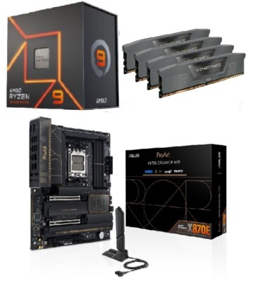 Ultra Bundle Ryzen 9 9950X3D /ASUS PROART X870E-CREATOR WIFI / 192 GB Corsair
