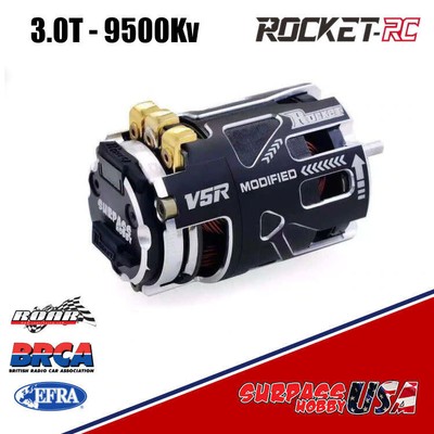 V5R-3.0 Rocket V5R Modified 3.0T 9500Kv Sensored Brushless Motor Silver/Black