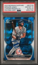 2023 Bowman Chrome Sapphire Signed Spencer Jones 1st #BCP-139 Yankees PSA 10/10