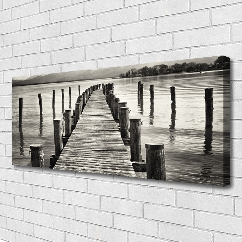 Tableaux architecture pont et mer impression toile haut de gamme 125x50 cm