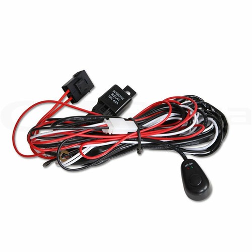 LED Light Bar Wiring Harness Kit Rocker Switch Relay 1-Lead ON/OFF 12V 40Amp - Picture 2 of 12