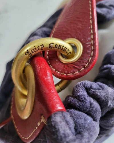 Juicy Couture Vintage Y2K Schultertasche Tasche Velour Schultertasche Navy Ge... - Bild 8 von 10