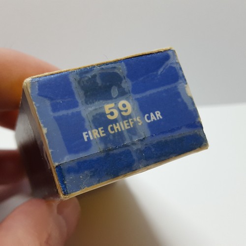 Vintage Lesney Matchbox #59 Ford Fairlane Fire Chief Car BPWs Original Box READ - Picture 15 of 16
