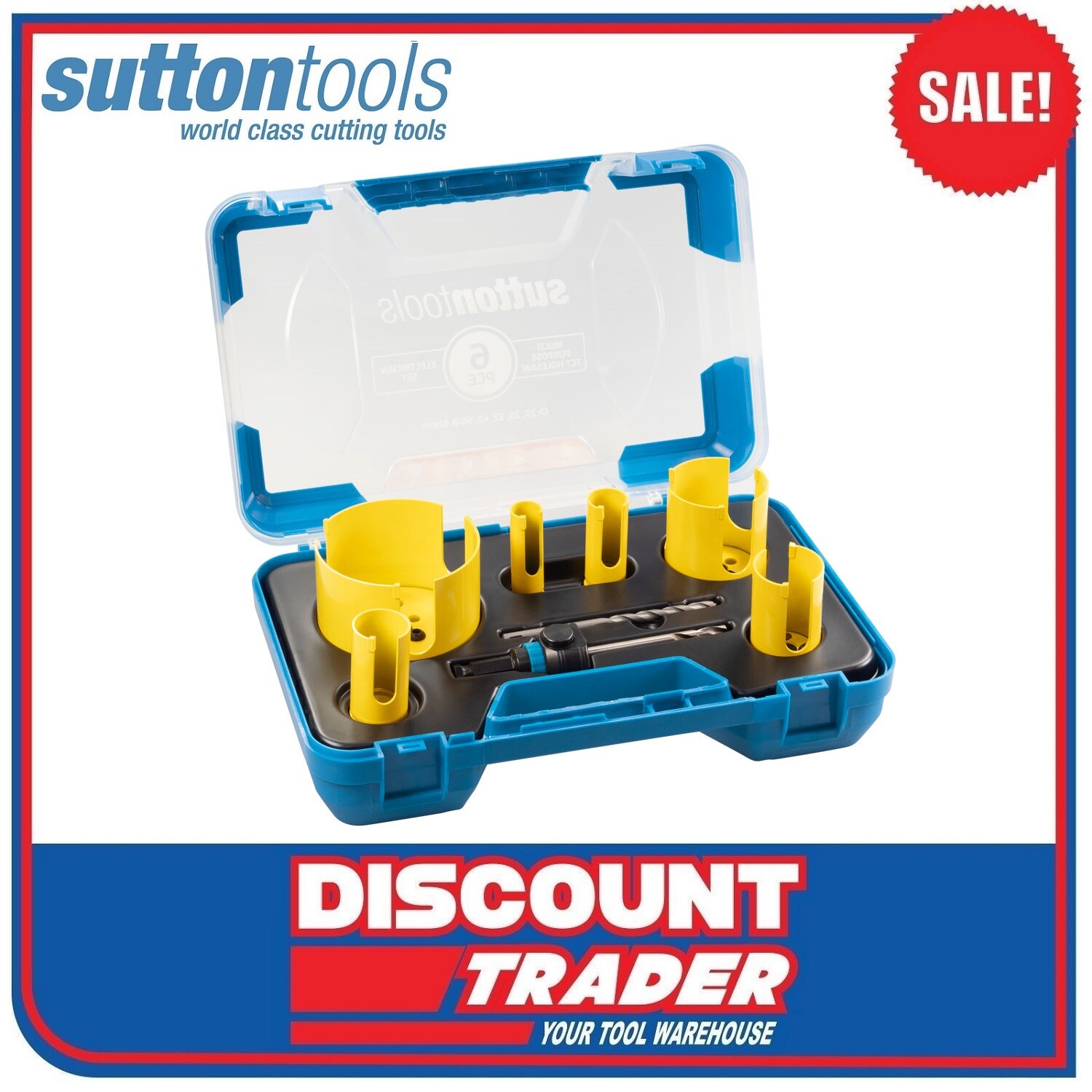 Sutton Tools 6 Piece Electrician's MultiPurpose Hole Saw Kit TCT H127