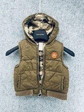 Gymboree Boys Vest Size 2T - Brown With Hood 100 Nylon - Camo Interior, Bear