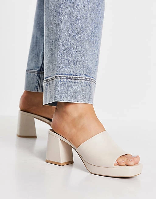 Platform heeled mules new arrivals