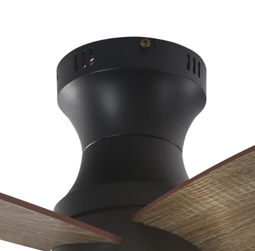 Indoor Low Profile Ceiling Fan LED 36 Walnut Ceiling Fans for Bedroom,Living - Picture 7 of 8