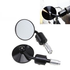 Black motorcycle circular reflector color modified rearview mirror