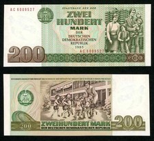 1985 German Democratic Republic 200 Mark Unissued Banknote Pick 32 Crisp Unc.