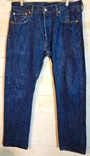 Levis 501 Drk Wsh Blu Denim Str Leg Button Fly 5pkt Men 34x33 34x31 Measured