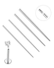4Pcs Stainless Steel Piercing Taper Insertion Pins A:Internal-14G/16G/18G/18G