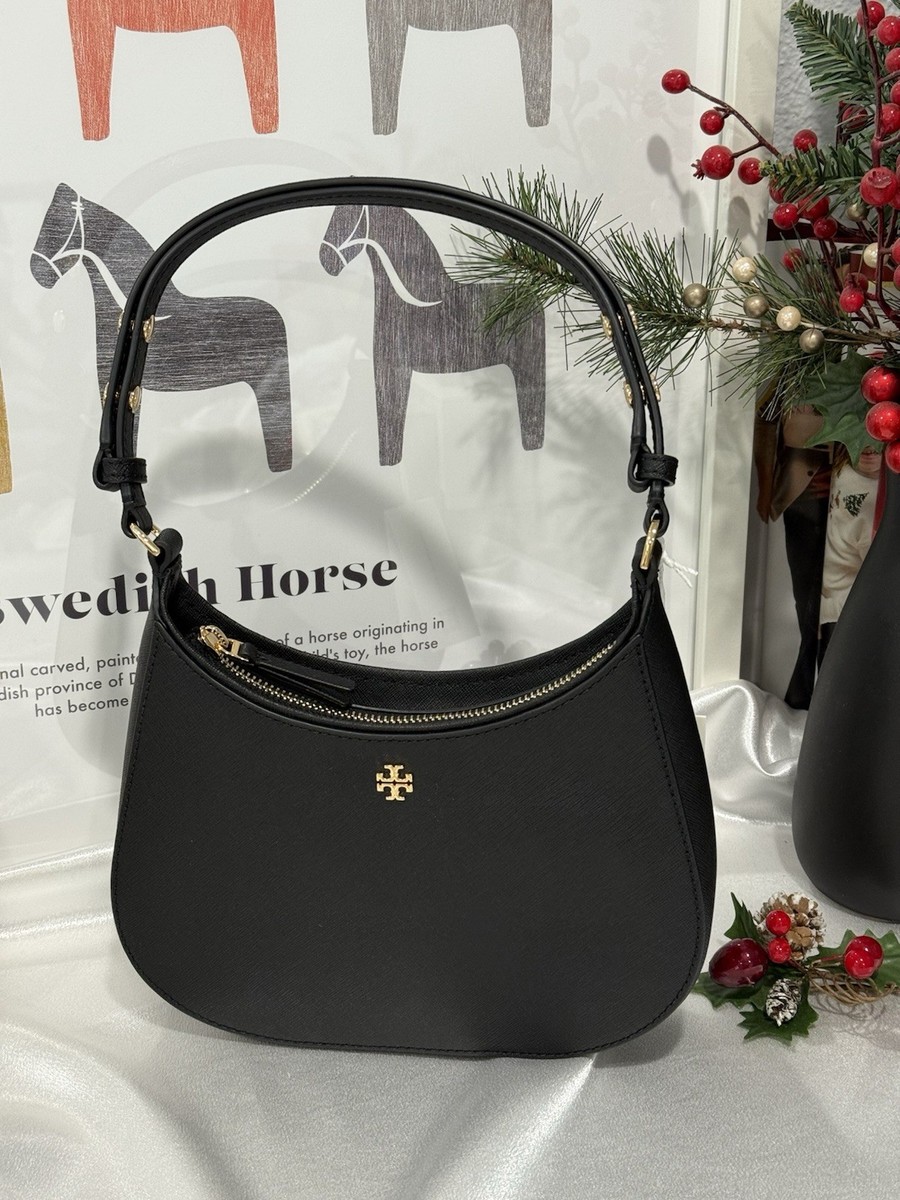 150258 Tory Burch★Emerson Shoulder Bag Tory Burch Emerson Saffiano Leather Shoulder Bag in Black