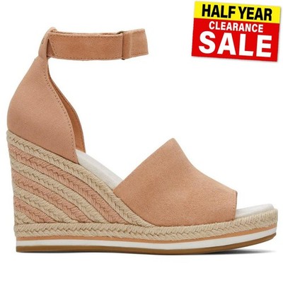 Toms Marisol Damen-Sandalette mit Keilabsatz Sommerschuhe sandbeige