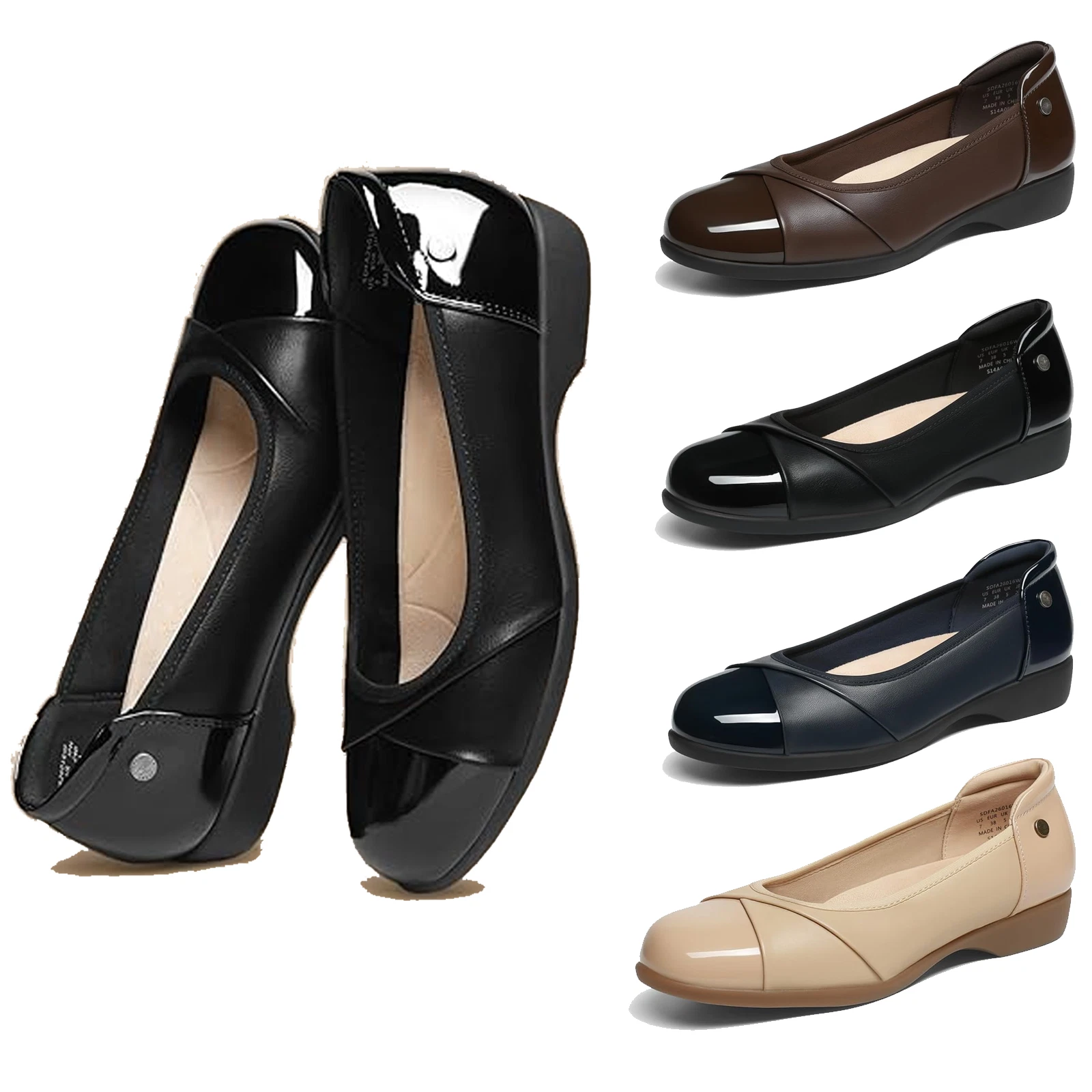 Women’s Lightweight Slip On Flat Classic Work Office Walking Flat Shoes