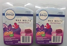 Febreze Wax Melts Air Freshener Refills with Gain, Moonlight Breeze Pack of 2
