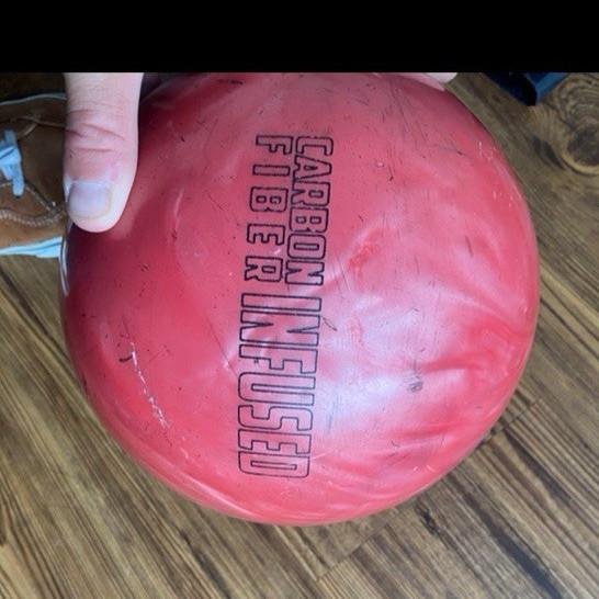 black widowCarbon Fiber Mufused 15 lb Drilled Reactive Bowling Ball Polished Sym