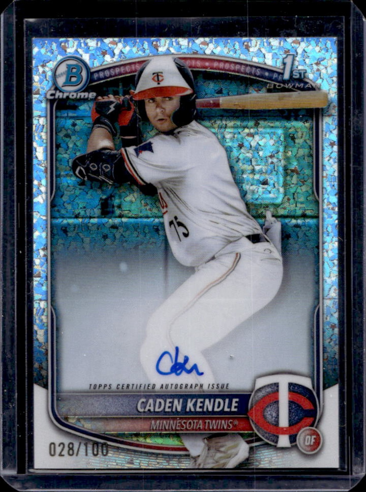 2025 Bowman Caden Kendle Chrome Auto Mini-Diamond Refractor 1st #28/100