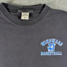 Vtg MJ Soffe Black T Shirt Windward Basketball Graphic Made In USA Sporty Grunge
