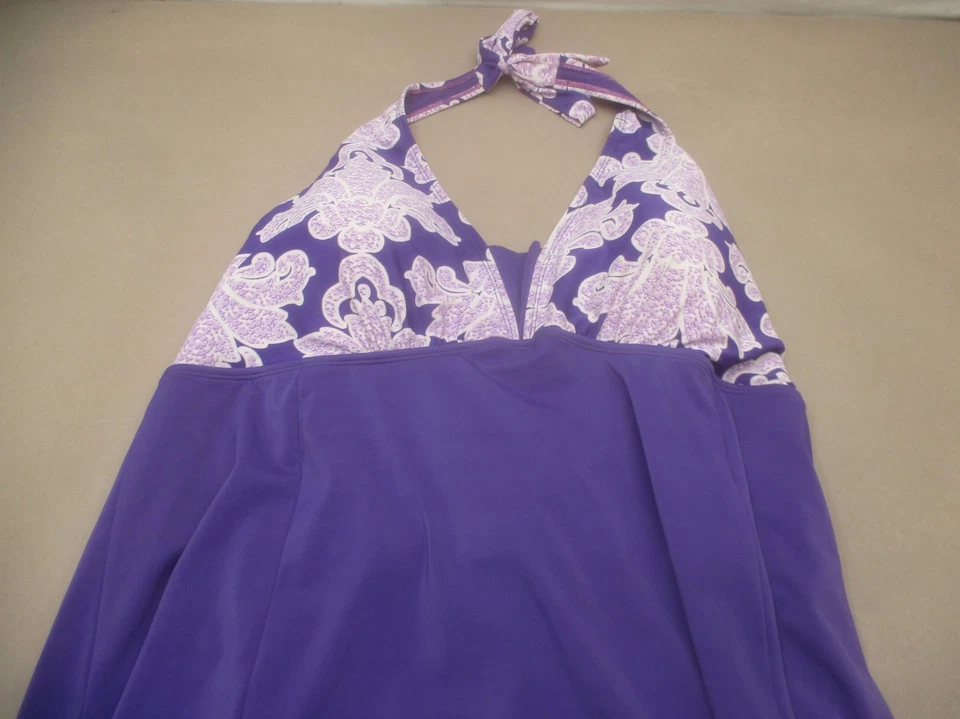 Купальник цельный Jaclyn Smith размер 24 Вт фиолетовый цветочный беспроводной с подкладкой 10S - Изображение 2 из 4