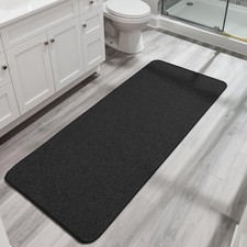 Bosap Bath Mat,Ultra Thin Bathroom Runner Rugs,Large 2' X 5' Runner , Black