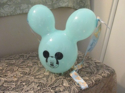 Disneyland Arendelle Aqua Mickey Mouse Ears Balloon Popcorn Bucket w/strap