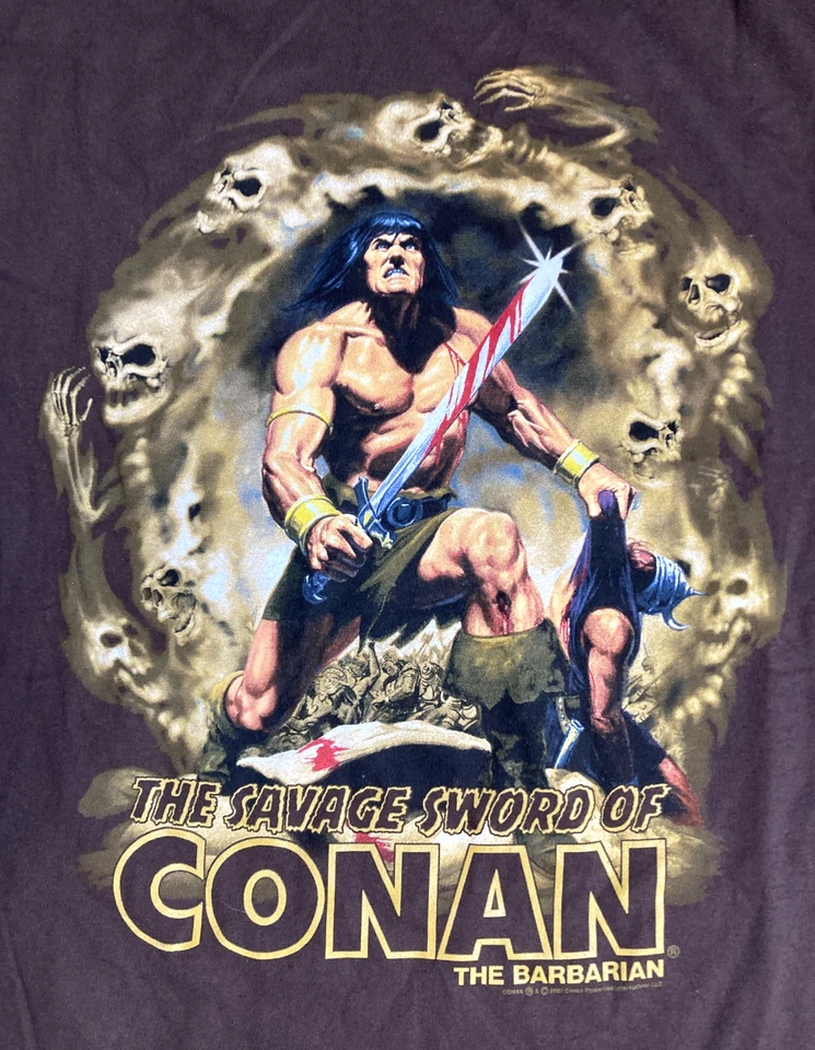 Camiseta suave para hombre The Savage Sword of Conan el Bárbaro marrón M Dead Army nueva sin etiquetas Foto 2 de 4