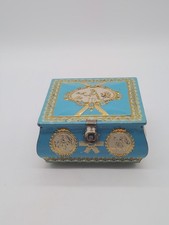 Schlieper, Lang & Co German Wedgewood Blue Lithograph Tin SLK 615/B Gold Inside