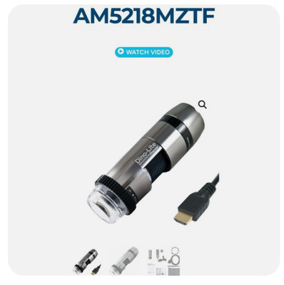 NEW Dino-Lite EDGE AM5218MZTF Digital Microscope Camera HDMI, 720p HDMI w/ HD-M1
