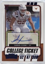 2021 Panini Contenders Draft Picks Game Ticket Blue 71/99 Samuel Cosmi Auto 0h6w