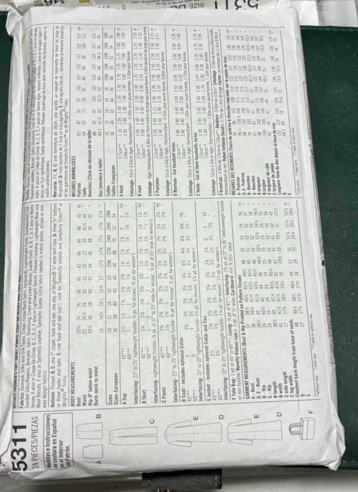 Simplicity 5311 Easy Chic Plus Size 20W - 26W Top, Long and Short Jacket, Pants - Image 3 of 4