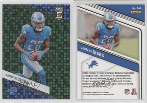 2023 Panini Donruss Elite Rookies Green Disco Jahmyr Gibbs #144 Rookie RC