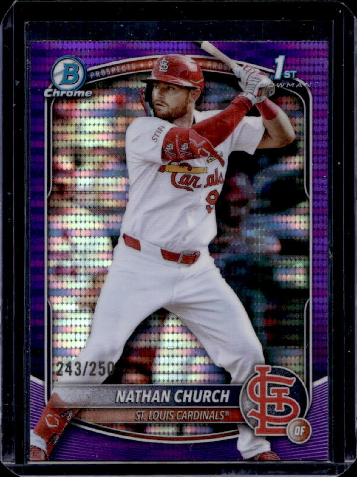 2025 Bowman Chrome Nathan Church Purple Pulsar Refractor 1st #243/250