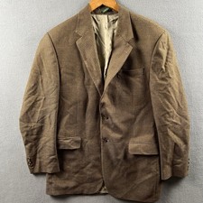 Ralph Lauren Blazer Mens 42L Brown Houndstooth Wool Tweed Sport Coat Jacket VTG