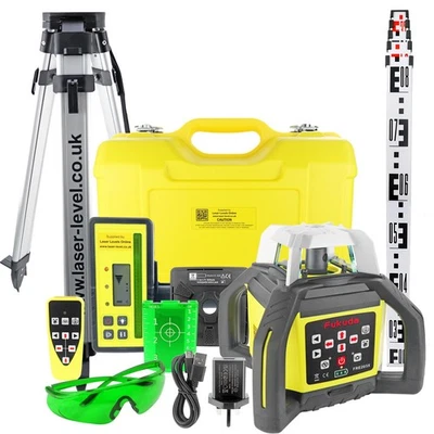 FUKUDA Self leveling Rotary Laser Level Kit, Horizontal, Vertical, 90° + Tripod/Staff