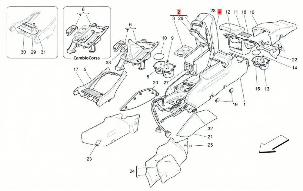 08-19 MASERATI GRANTURISMO S CENTER CONSOLE ARMREST STORAGE ASSEMBLY OEM